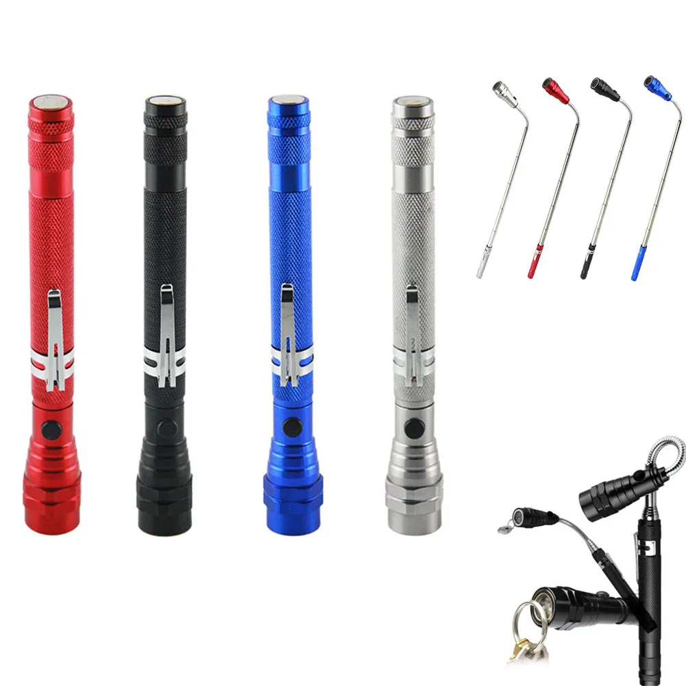 

2 Pcs Extendable Telescoping Magnetic Pickup Tool with Flex-Head LED Flashlight Torch 88 JDH99