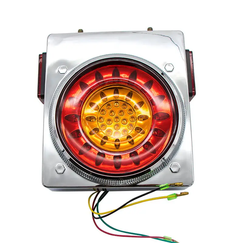 2 шт. 46LED круглые квадратные стробовые сигнальные лампы 12 В грузовик прицеп красный желтый стоп-сигнал для поворота лампы 2 шт. 46LED круглые квадратные стробовые сигнальные лампы 12 В грузовик прицеп красный желтый стоп-сигнал для поворота лампы