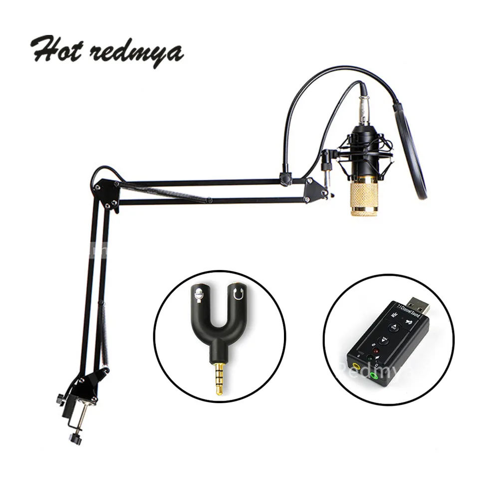 Bm 800 Professional Condenser Wired Microphone Kit Studio Recording