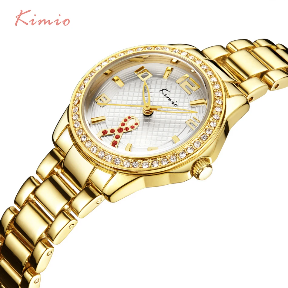 KIMIO Ribbon Fluttering Diamond Hollow Needle Rose Gold Watch Women Dress Bracelet Luxury Brand Wrist Watches For Women Clock KIMIO Ribbon Fluttering Diamond Hollow Needle Rose Gold Watch Women Dress Bracelet Luxury Brand Wrist Watches For Women Clock