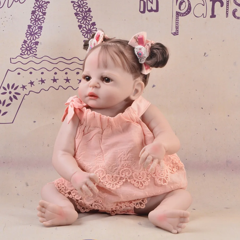 Realista bebes reborn полный Силиконовый reborn girl baby dolls 2" 57 см Очаровательная Кукла reborn настоящая Интерактивная кукла-Пупс can bathe bonecas