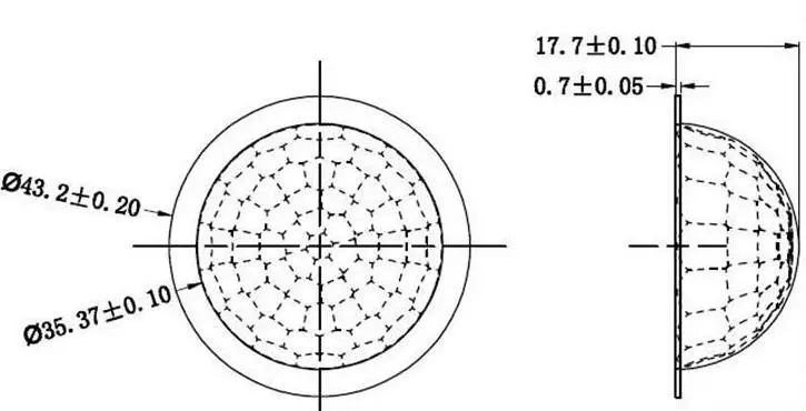 P-001 Высококачественная Дифракционная оптическая линза, угол чувствительности 120, полиэтиленовые материалы, диаметр: 43,2 мм, фокусное расстояние: 15 мм