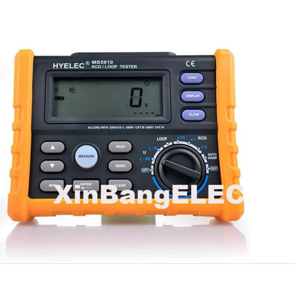

Circuit Breaker RCD Loop Tester Meter Trip-out Time & Current V Freq USB GFCI Loop Resistance Testing MS5910