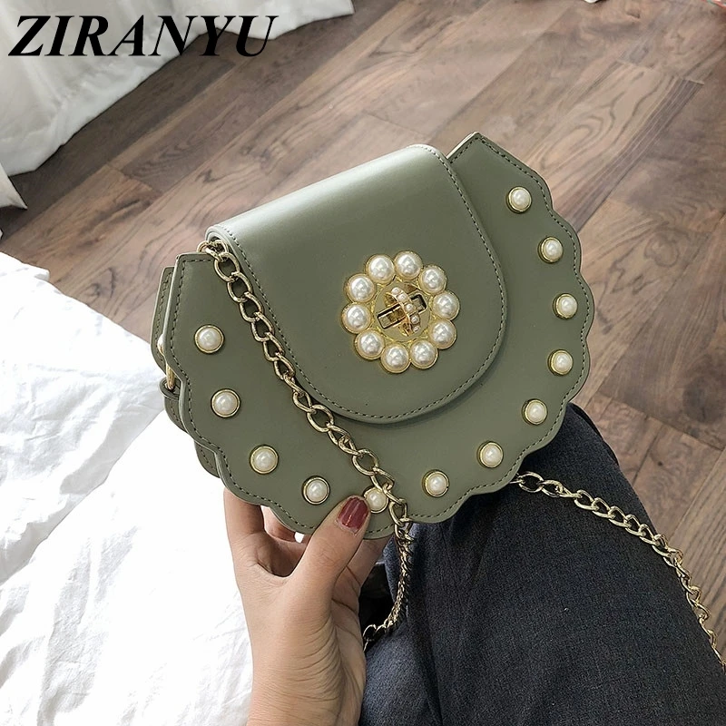 

2019 Women Messenger Bags Fashion Mini Diagonal Cross Bag Pearl Shell Shape Bag Women Shoulder Bags Handbag
