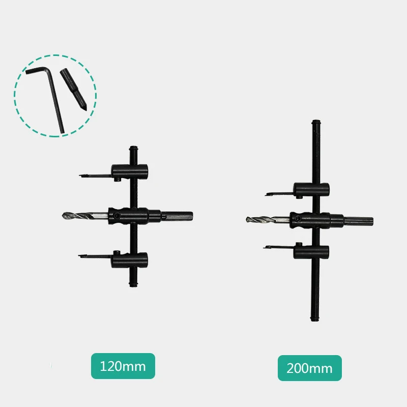 AI-ROAD сплав 120 мм/200 мм сверла Регулировка дерева круг отверстие пилы резак набор инструментов сверло аккумуляторной дрели для деревообработки