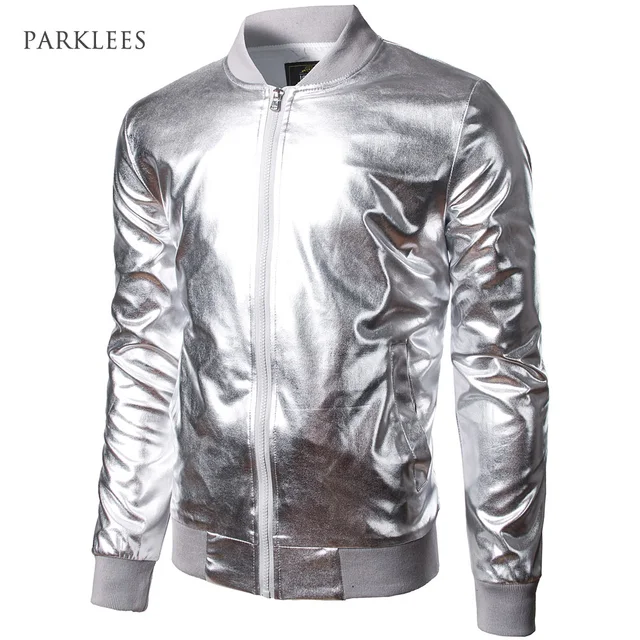 Aliexpress.com : Buy Baseball Jacket Men/Boy Shiny Silver