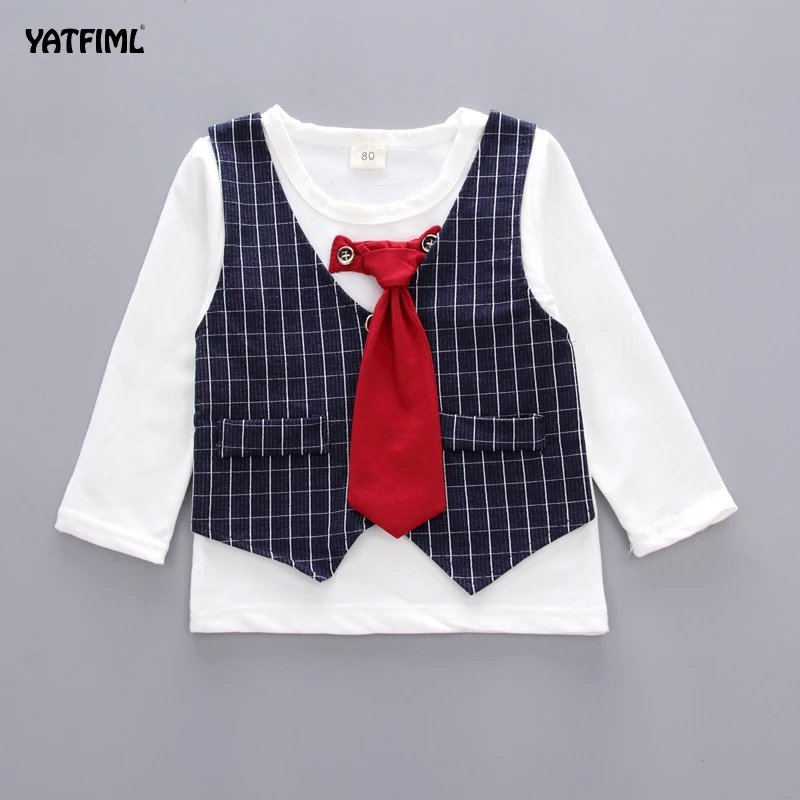 YATFIML summer Formal Children's clothes for boys Lattice baby boys suit kids blazers boy suit for weddings prom 9M-3T