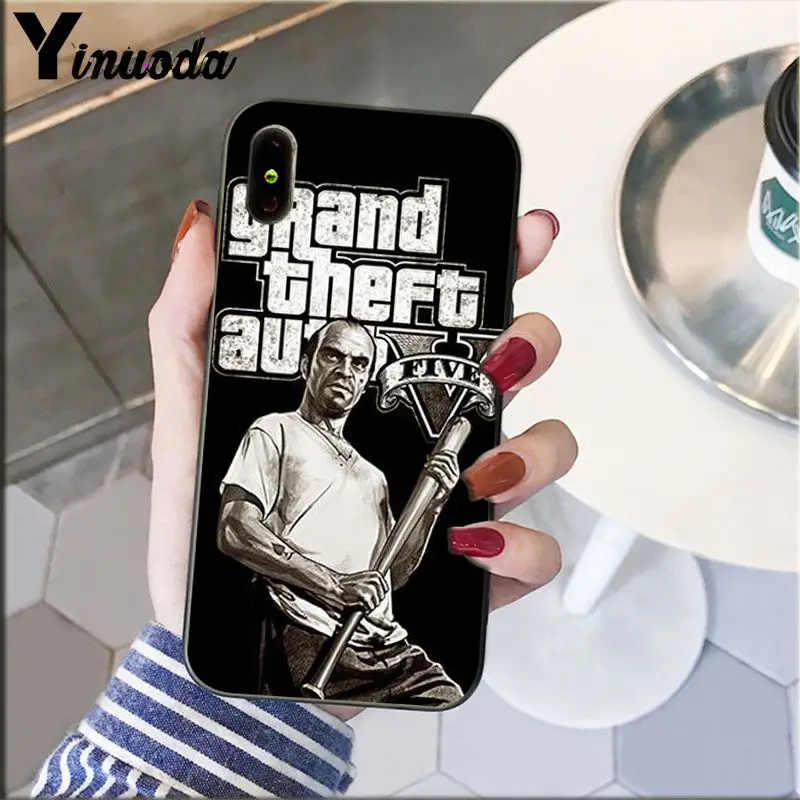 Yinuoda rockstar gta 5 Grand Theft Мягкий силиконовый чехол для телефона из ТПУ для iPhone 8 7 6 6S Plus 5 5S SE XR X XS MAX Coque Shell - Цвет: A10