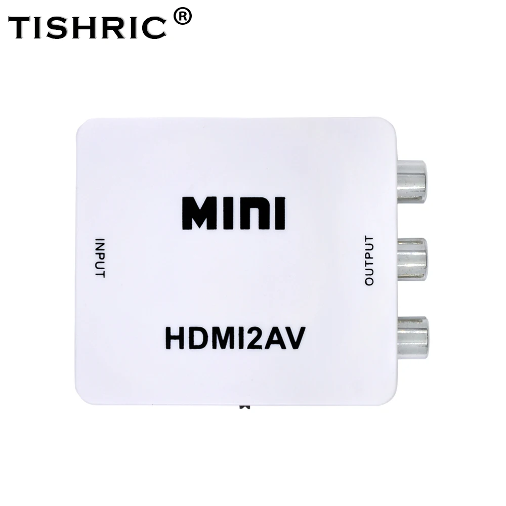 TISHRIC Mini HDMI к RCA AV CVBS Мужской Аудио Видео скейлер композитный конвертер адаптер