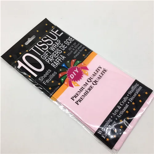 10 листов/упаковка цветной бумажный цветок подарочная оберточная бумага упаковочная бумага рулон бумаги футболка с изображением бутылки вина одежда упаковка материал - Цвет: Light pink