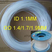 ID_1.1mm PTFE трубки OD_1.4mm/1,7mm/1,9mm F4 жесткие трубы 260Deg. C высокая температура