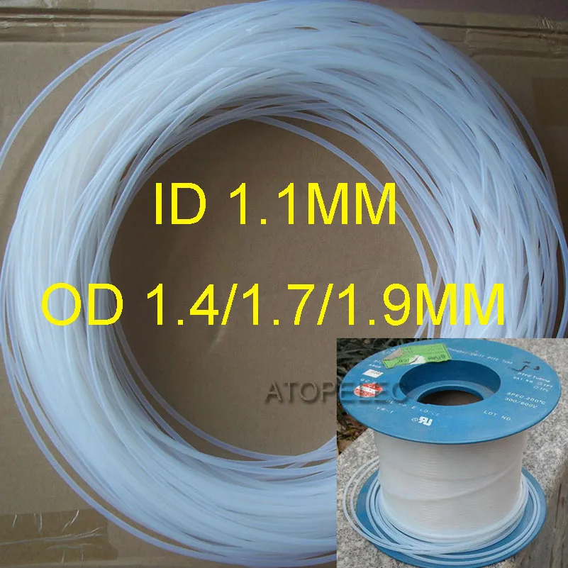 ID_1.1mm PTFE трубка OD_1.4mm/1 7mm/1 9mm F4 жесткая труба 260Deg.C высокая температура|ptfe tubing|ptfe 4mmod