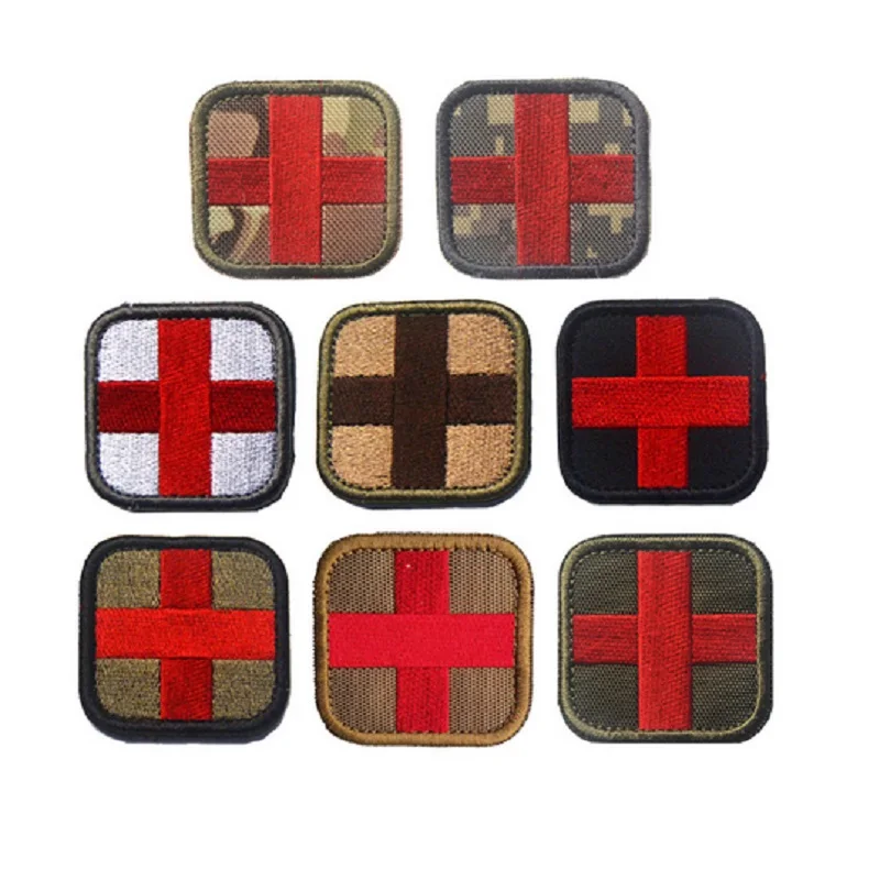 3D Embroidery patches Red Cross medical rescue patch tactical medical