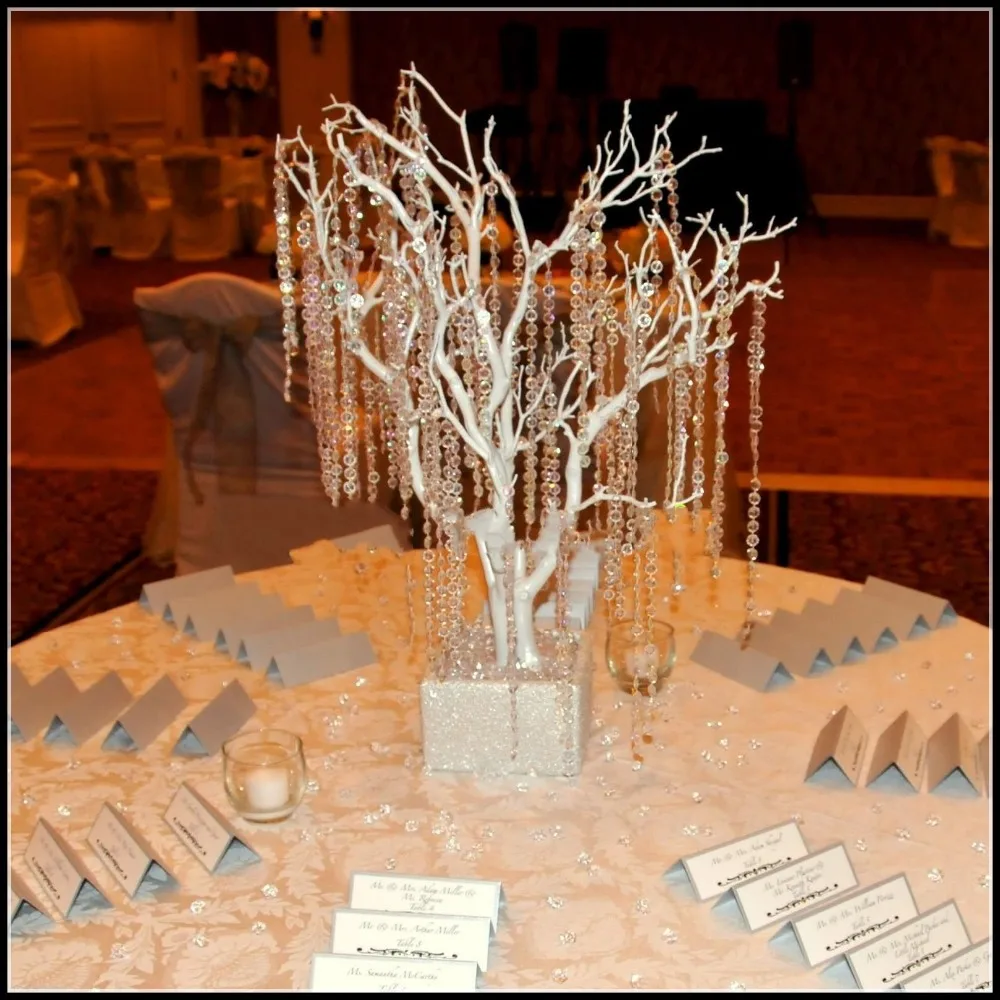 

30M/99Ft Diamond Acrylic Crystal Bead Garland Strand Bead Chains Garland Home&Wedding Centerpiece Manzanita Tree Decoration Hang