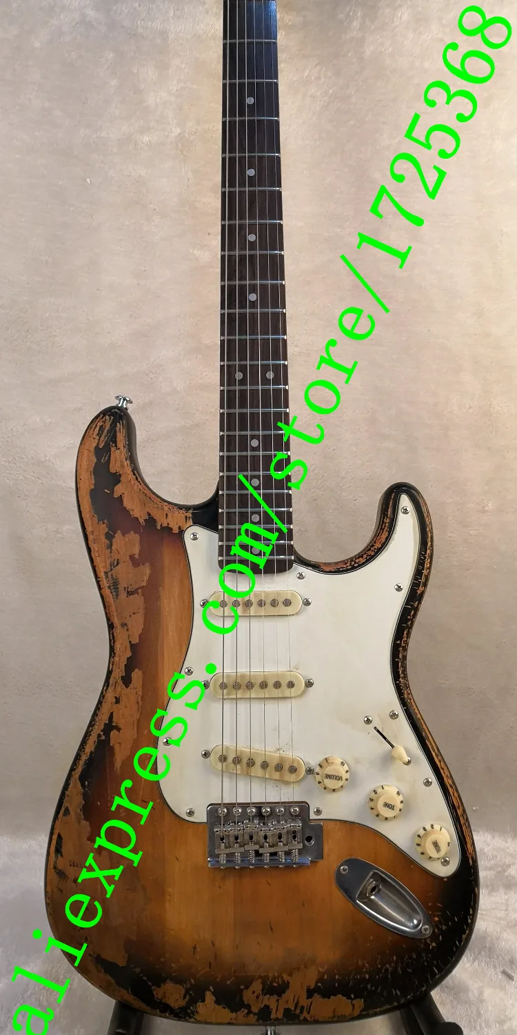 

Deluxe Series Masterbuilt Eric Johnson Relic Electric Guitar 2 Color Sunburst in stock