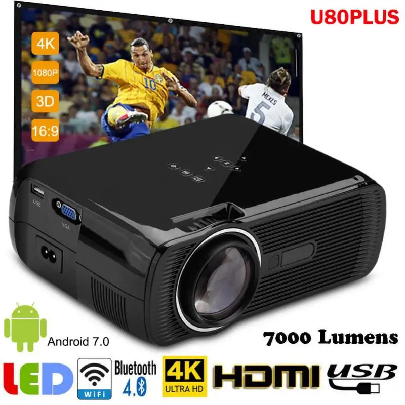 Мини домашний театр 1080P Full HD HDMI Bluetooth Wi светодио дный Fi светодиодный проектор видео Media Player черный США