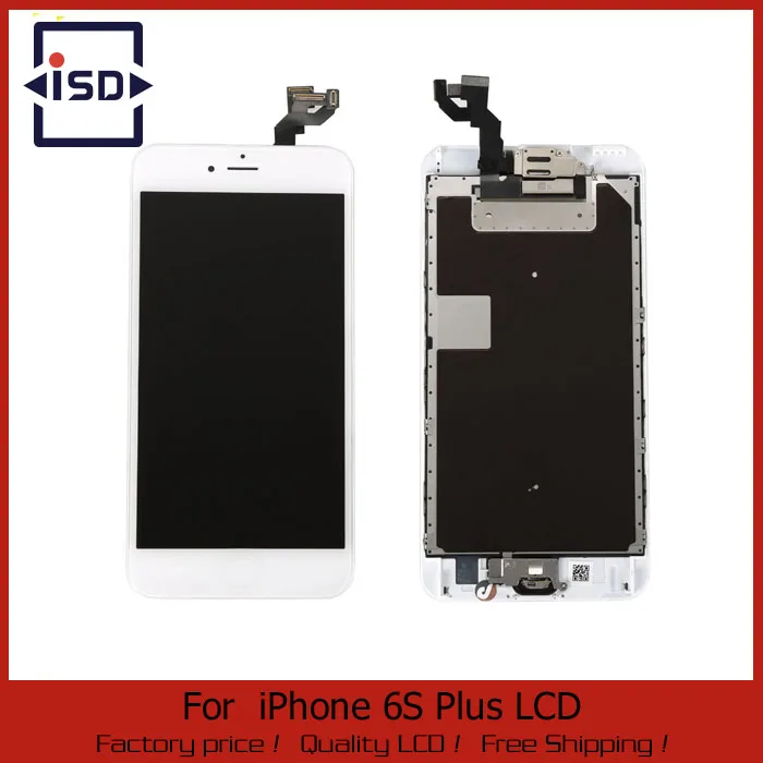 

1PCS LCD Display Touch Screen Digitizer Full Assembly With Front Camera Home Button white color For Iphone 6s plus 5.5