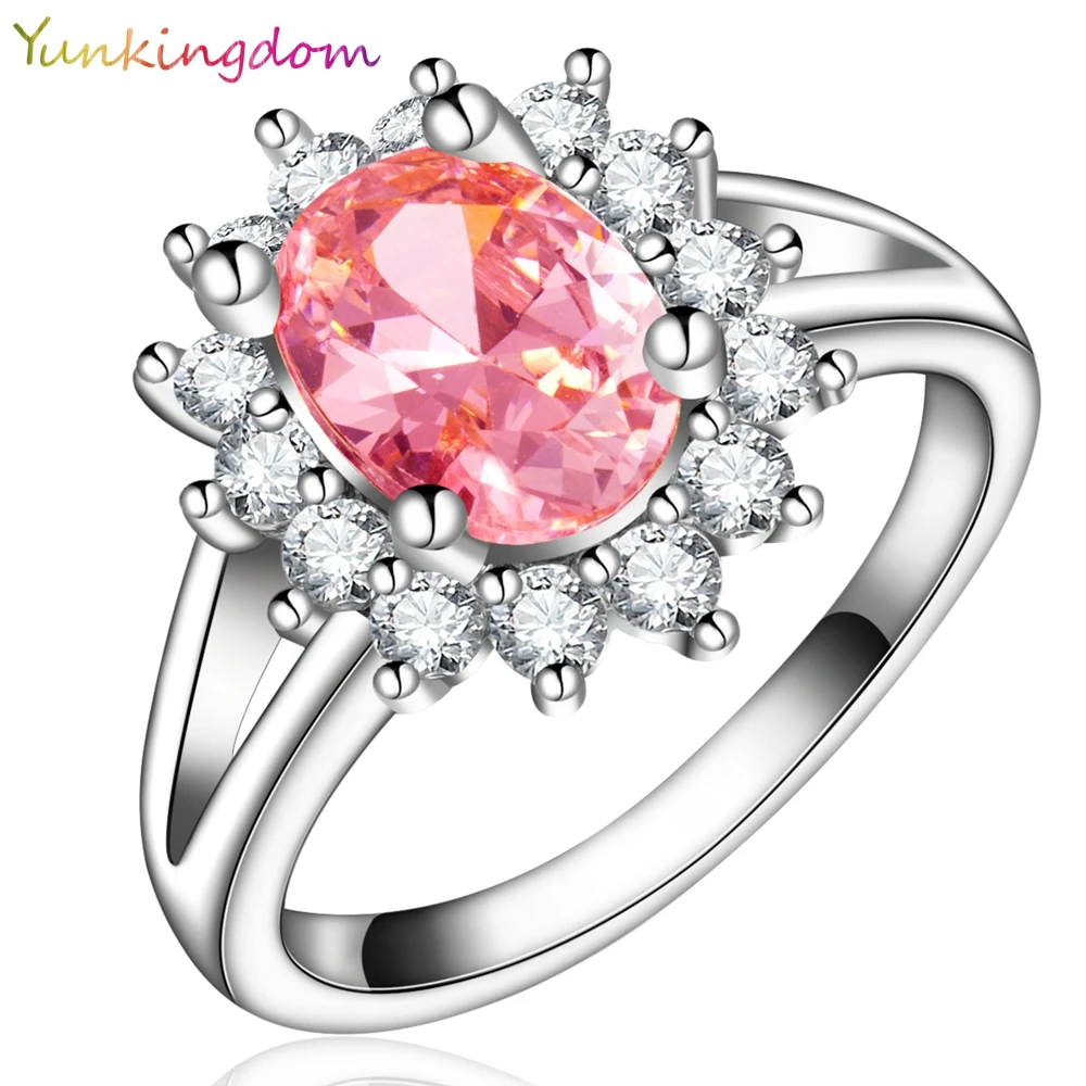 Yunkingdom новинка высокое качество белое золото кольцо принцессы кубический