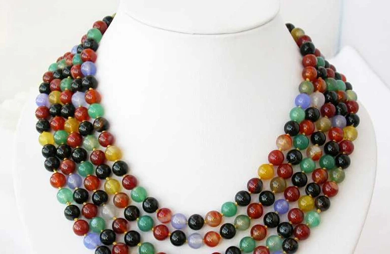 

Beautiful 5row 8mm multicoloured bead necklace magnet