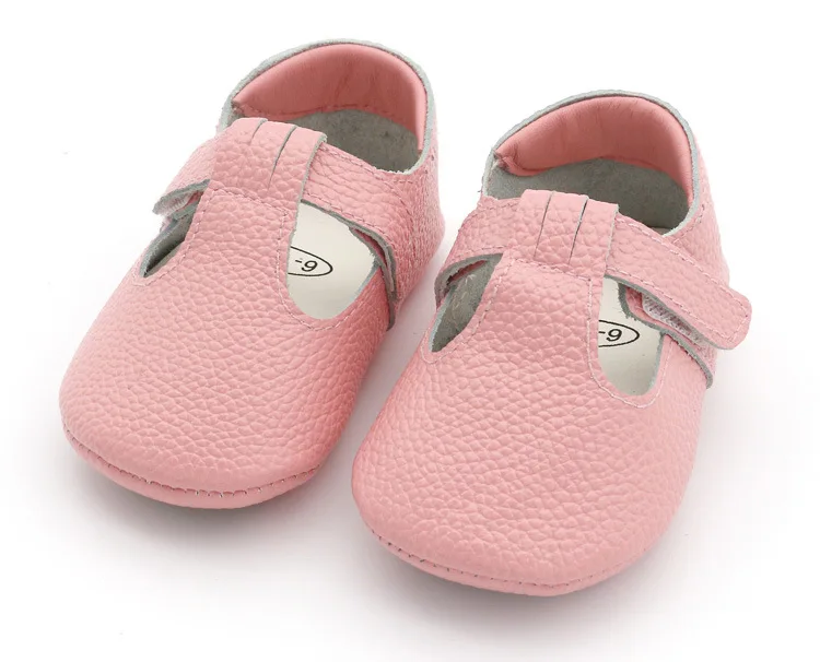 Новинка; детская обувь из натуральной кожи; обувь для малышей; нескользящие мокасины для самых маленьких девочек - Цвет: Pink