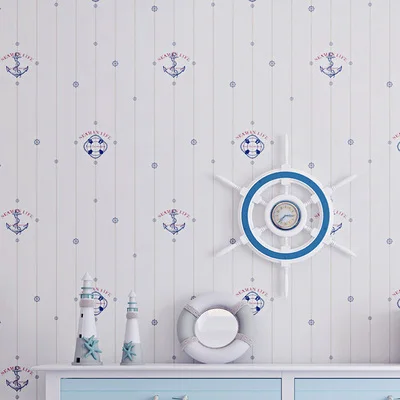 Домашний декор вертикальные полосы обои из нетканого материала гостиная спальня Теплый современный минималистский детская комната в средиземноморском стиле - Цвет: child style