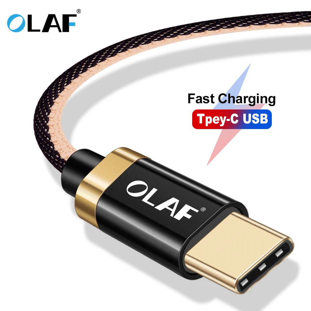 OLAF 2A Быстрая зарядка алюминиевый сплав Тип USB C кабель для Xiaomi Redmi Note 7 Samsung S8 S9 Plus 9