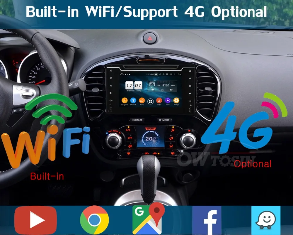Clearance 7"IPS 1920*1080 8Core 4G RAM+64G ROM Android 9.0 Car DVD Player For Nissan Juke 2004 2005 2006-2016 DSP Radio GPS Parrot BT Adas 9
