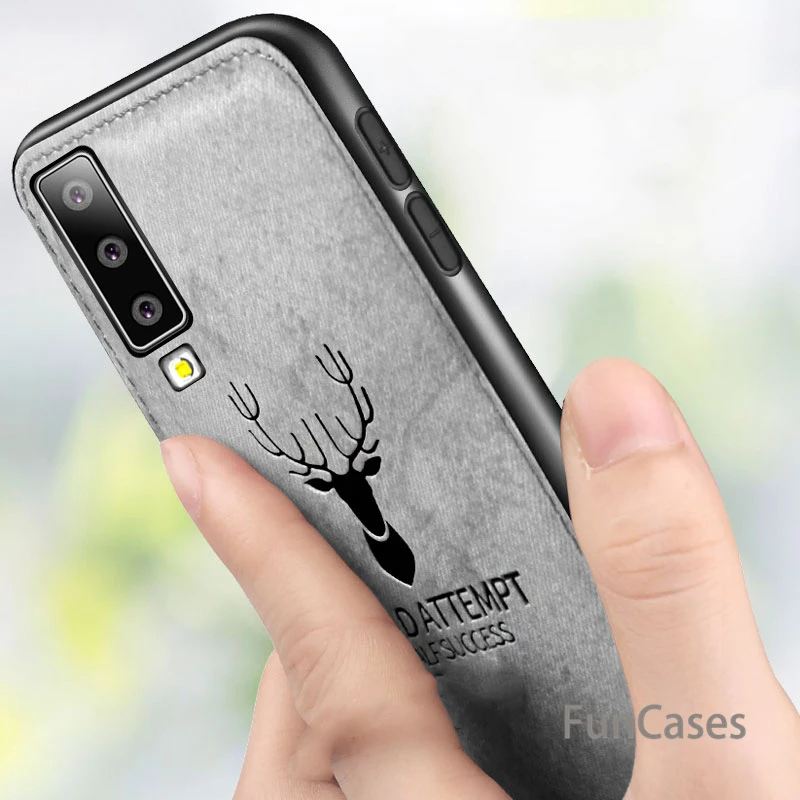 Для samsung Galaxy A7 2018 случае ткань проблемных жесткий задняя крышка для A9 мягкий чехол
