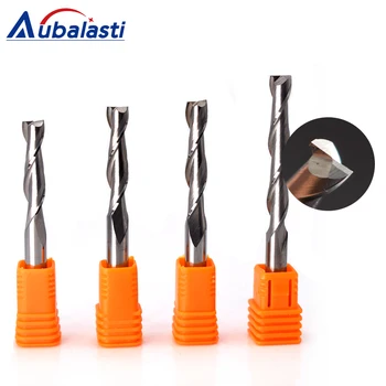 

Aubalasti 1pc 6mm 2 Flutes Spiral with blade CEL 12-72mm Milling Cutter CNC End Mill router bit for wood carbide router tool