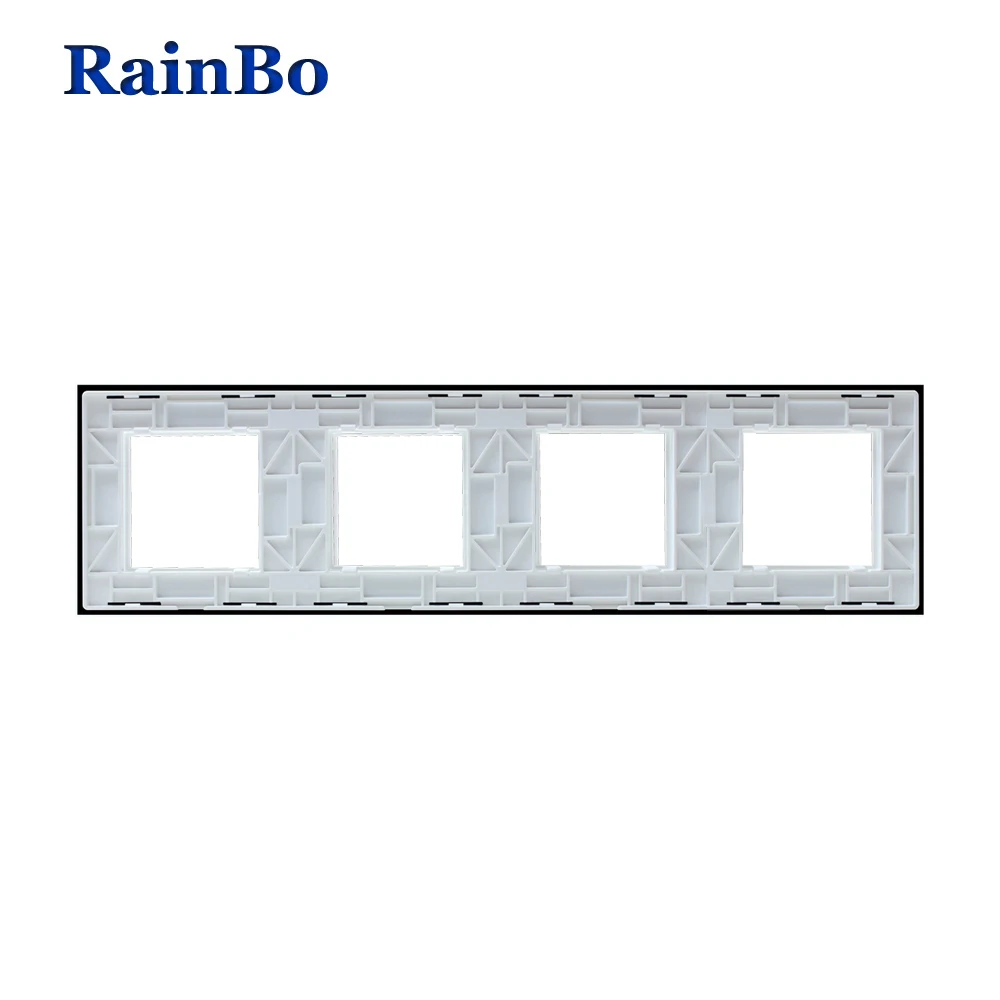 Rainbo Роскошные тройной Кристалл Стекло Панель 3 Рамки 222 мм* 80 мм ЕС Стандартный Розетки DIY Интимные аксессуары A3888W/B1