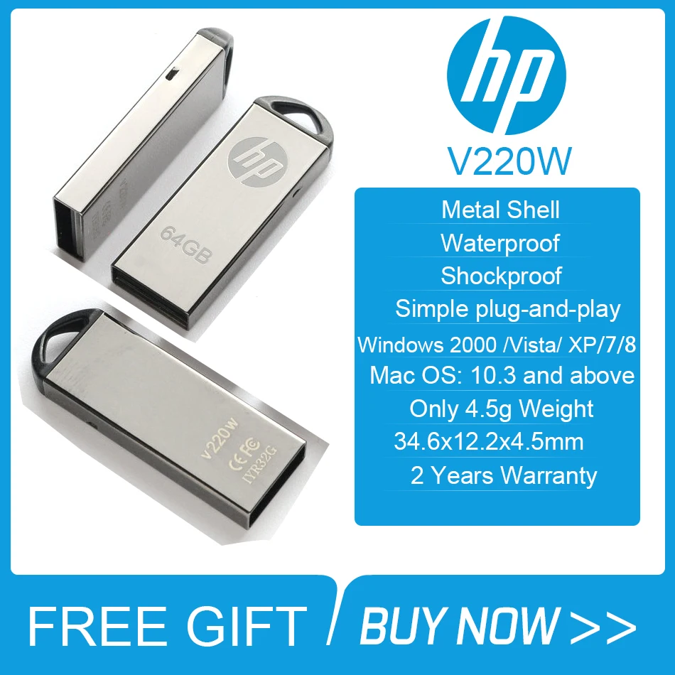 Hp Dual use USB флеш-накопитель 16 Гб/32 ГБ/64 ГБ флеш-накопитель Флешка водонепроницаемый флеш-накопитель карта памяти USB диск мини металлический пылезащитный