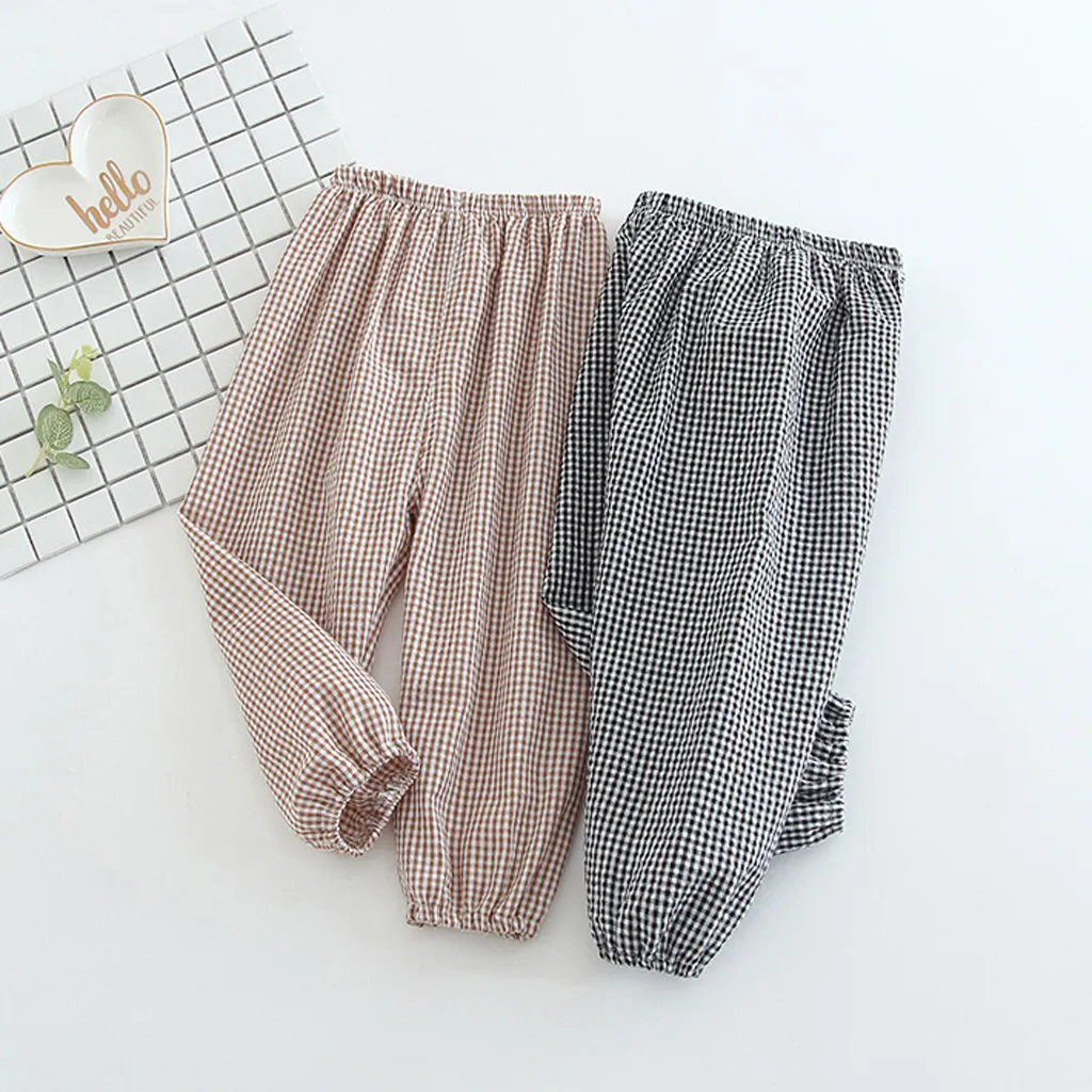 

Infant Baby Kid Girl Children Plaid Printed Harem Pants Outfits Clothes baby trousers summer baby pants