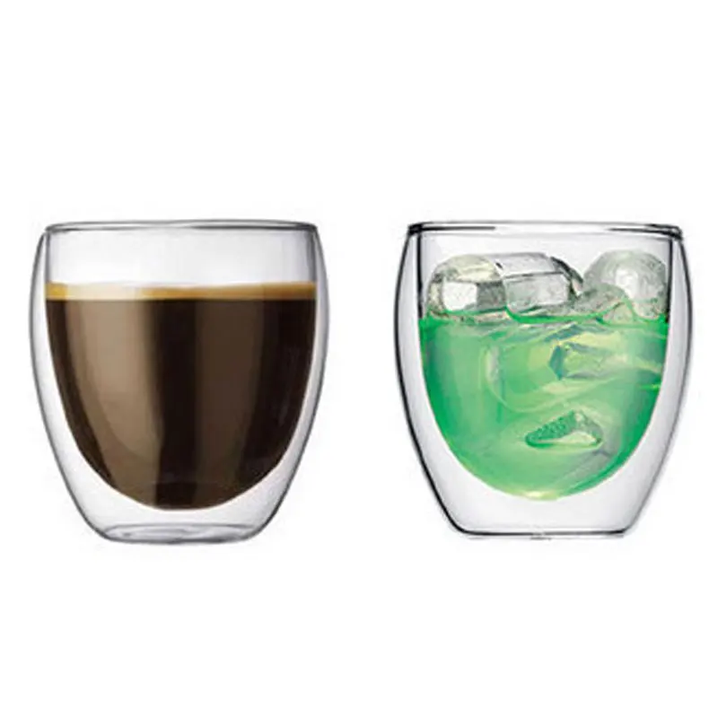 Bodum Эйлин стороны дует двухэтажные Кофе чашки оживальной цветок сосуд