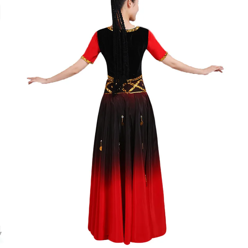 FEECOLOR-Flamenco-Dance-SET-Top-Skirt-gold-Coin-spanish-Dancing-performance-Costume-women-vestido-flamenco-360 (2)