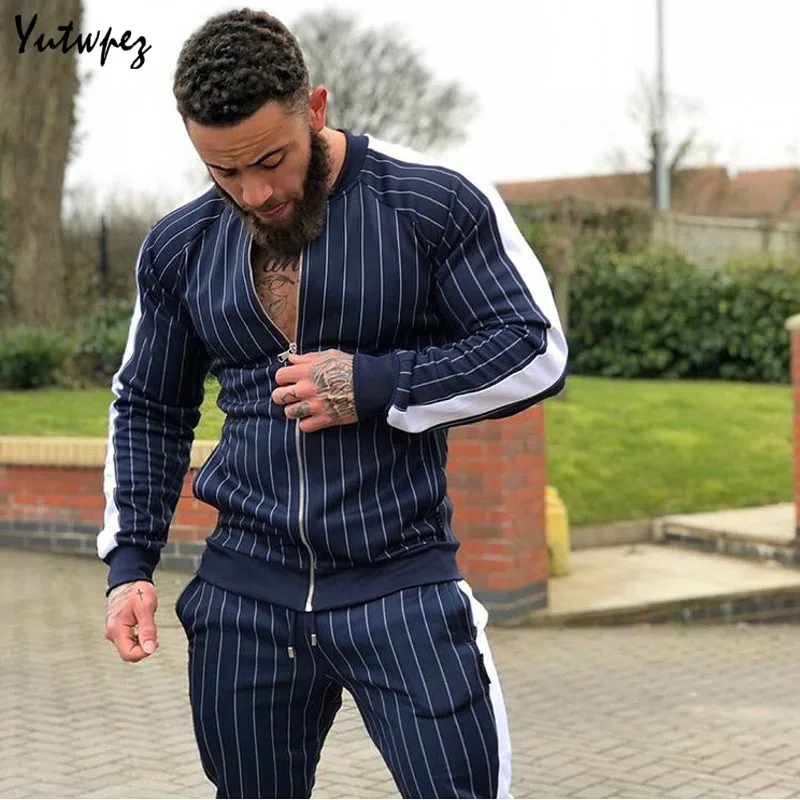

2019 New Men's Autumn Hoodies Tracksuit Set Male Sweatshirt Sweatpants Multi-pocket Fashion Trousers High Street Jackets Sets