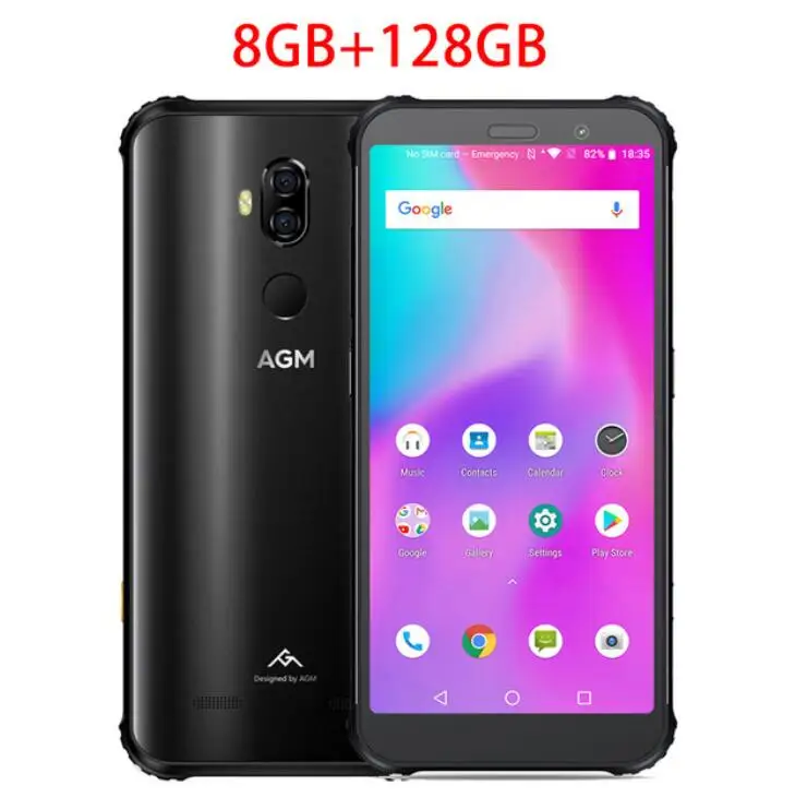 AGM X3 8 ГБ, 64 ГБ и 128 ГБ 256 GB 5,99 "FHD + 18:9 Snapdragon 845 Octa Core 20MP + 24MP Android 8,1 OTG NFC IP68 Водонепроницаемый мобильного телефона
