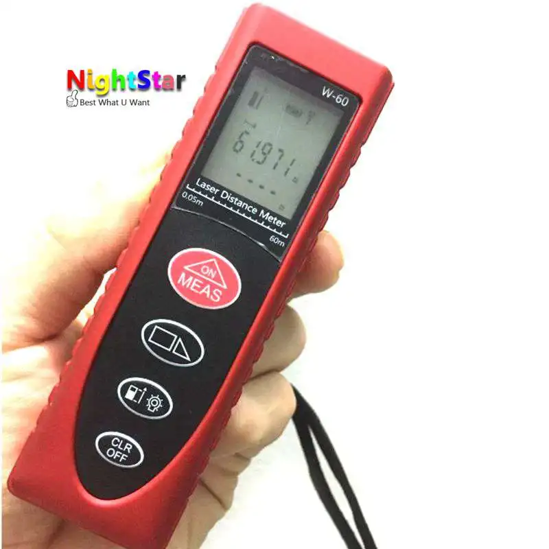 

60m Laser Rangefinder Laser Distance Meter Laser Range Finder Laser Tape Measure Tester Area-volume-Angle tool Color/ Black /Red