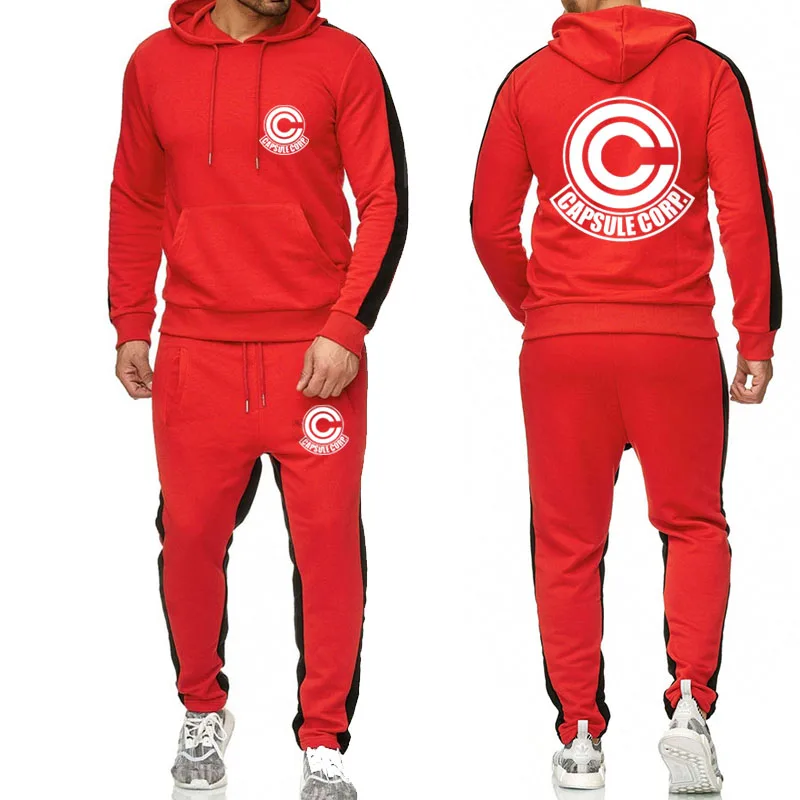 Anime Dragon Ball Large Size Tracksuit Men Set Letter Sportswear Sweatsuit Male Sweat Track Suit Jacket Hoodie With Pants Tezonnix