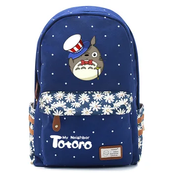 

Japan My Neighbor Totoro Cartoon Logo cute canvas Double Shoulder Bag Cosplay Printing Backpack girl women Backpack/bag