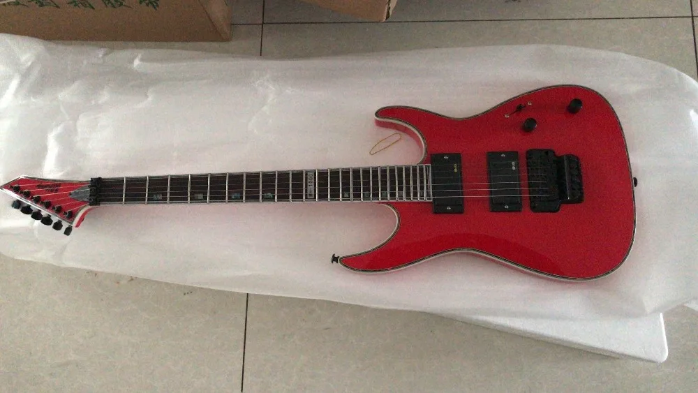 

custom shop MH-1000 electric guitar red MH1000 model guitar free shipping 24 frets guitar with floyd rose tremolo (custom logo)