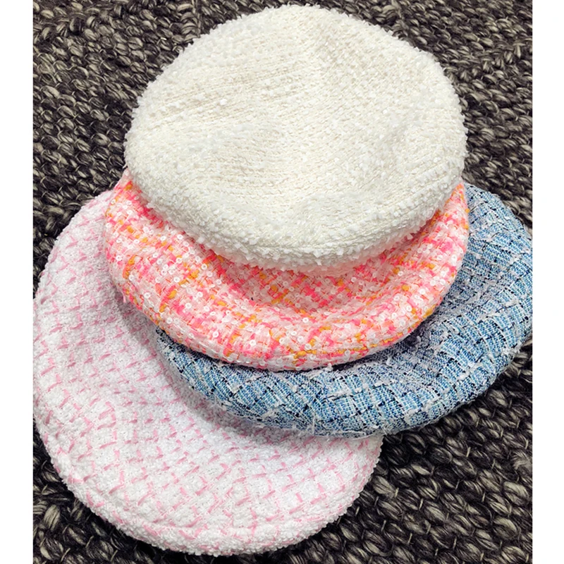

2019 fashion spring and summer new 4 color solid beret, women's hat, women's clothing accessories, female wool yarn cap