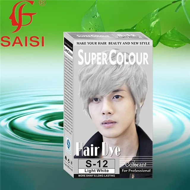New Fashion Color Hair Dye Cream # S12 Light White Color Natural Permanent Super  Hair Dye Cream
