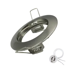 Встраиваемый круглый потолочный светильник песчаный никель Отверстие 60 мм в комплекте Gu10 MR16 база без регулировки