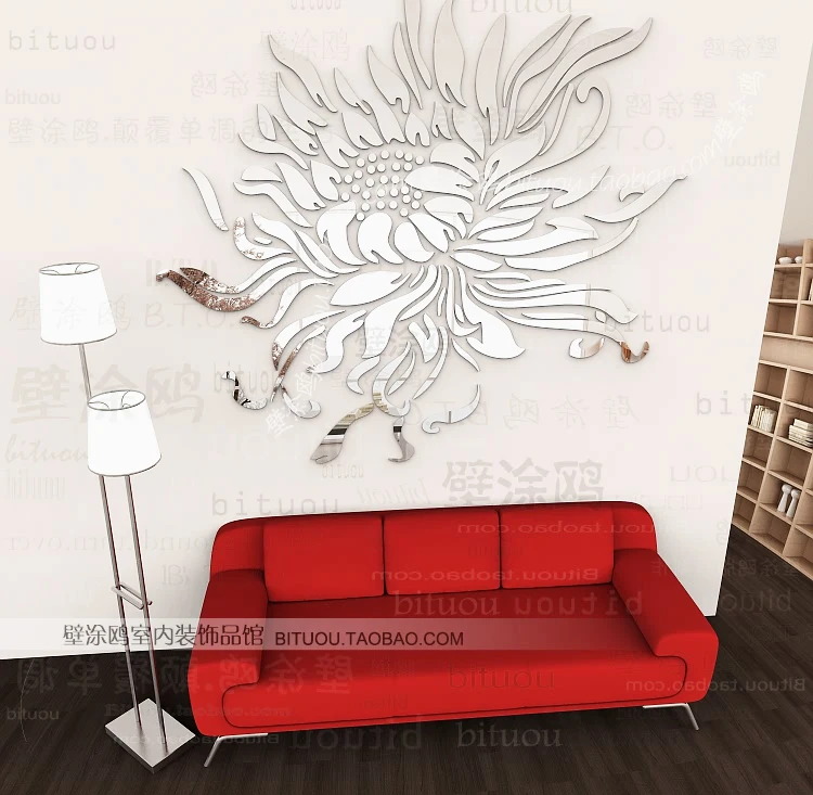 Wholesale Ikea Style Acrylic Large Sofa Wall Ofhead Crystal Sunflower