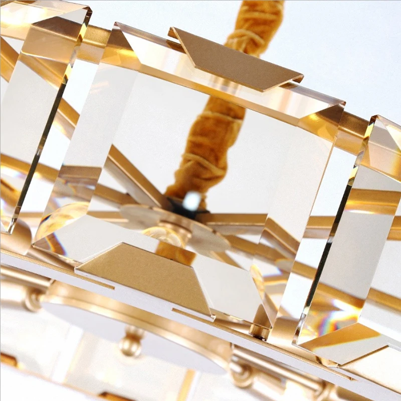 Youlaike Роскошная Современная хрустальная люстра для гостиной, высокое качество, золотой подвесной светильник, круглый светодиодный светильник