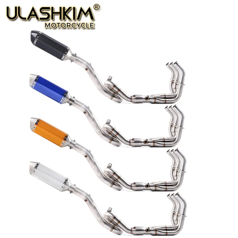

For yamaha MT-09 FZ-09 MT09 FZ09 2014-2018 Motorcycle Carbon Fiber Colors Exhaust Muffler Escape Full System Slip On Middle pipe