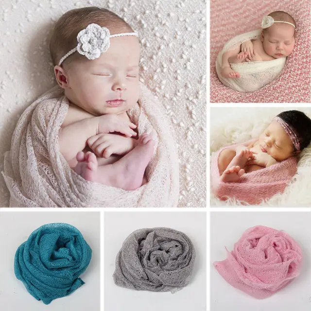 50*160cm Baby Receiving Blankets Newborn Photography Props Stretch Knit