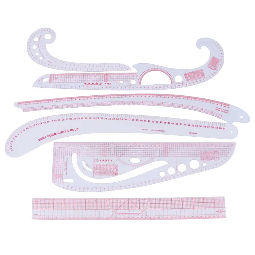 OTTDTY 6Pcs/Set Sew French Curve Metric Ruler Measure Tool for Sewing