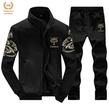 Новинка года для мужчин спортивная одежда костюм толстовка без капюшона повседневное активный на молниикуртка