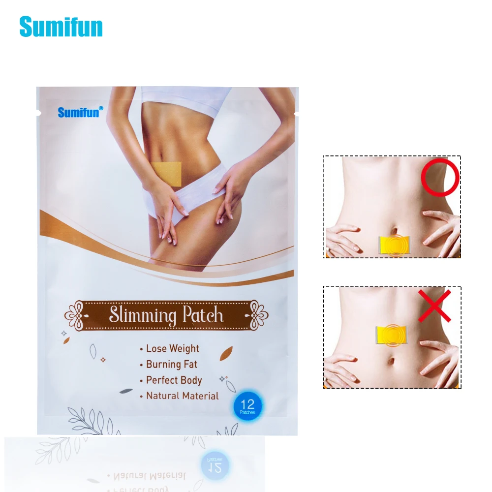 

60Pcs/5bags Health Care Weight Lose Paste Navel Slim Patch Slimming Patch Fat Burning Detox Adhesive Sticker Plaster D1391